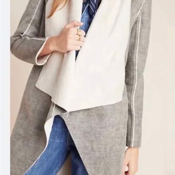 Anthropologie Amadi Camilla Suede Sherpa Jacket, - Picture 2 of 7